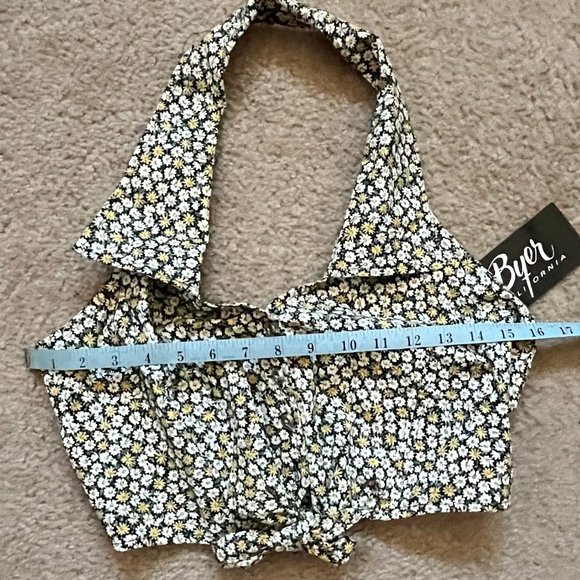 NWT Byer Junior 90’s Daisy Halter Tank Top Medium - Picture 5 of 6